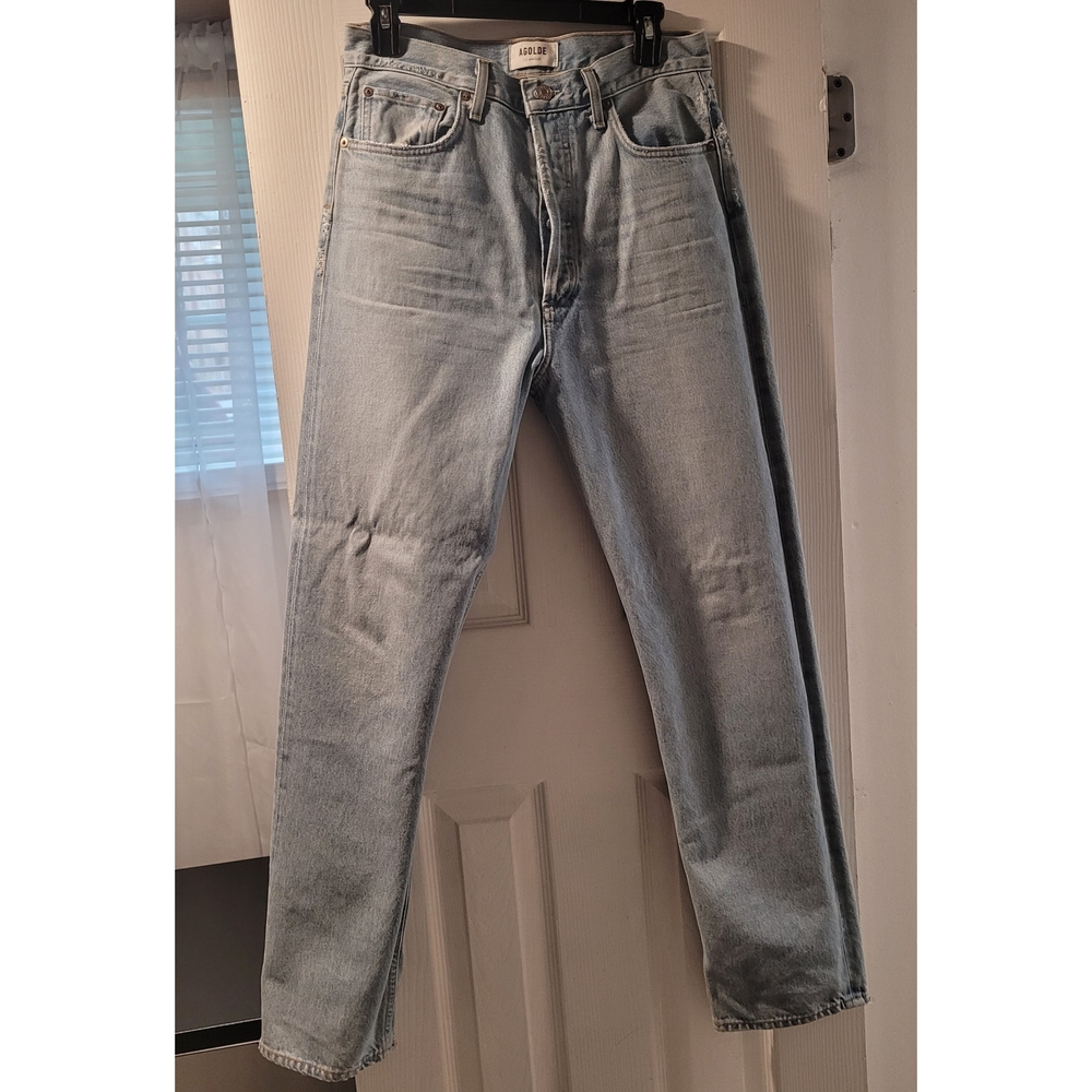 AGOLDE WOMEN'S 90's Pinch Waist High Rise Straight in Soundwave Size 28